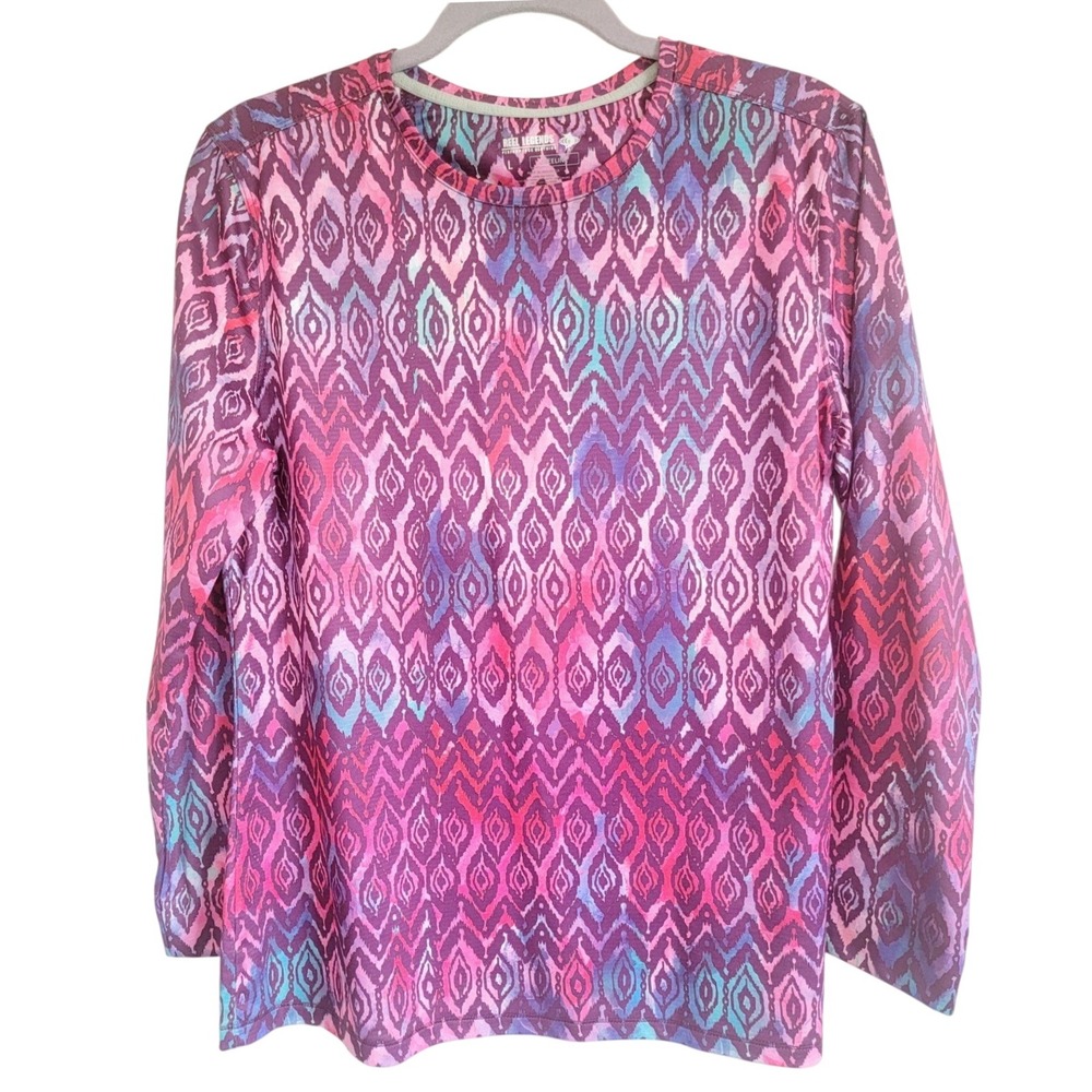 Reel Legends L Women's Free Line Long Sleeve Fishing Shirt Pink Large NEW